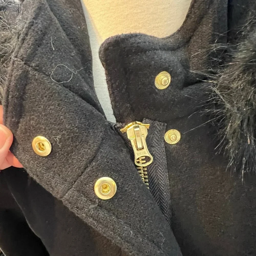 J.Crew Womens $385 Chateau Parka Italian Wool Black Size 4 BM948 Winter Coat - Picture 9 of 12